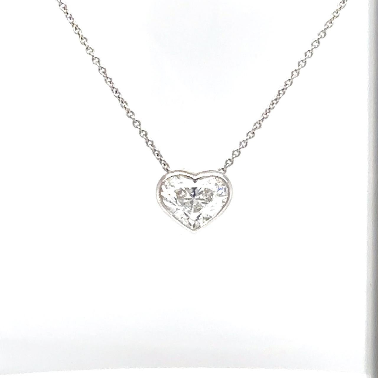 Heart Cut 2.02ct Heart Shaped Diamond Pendant For Sale