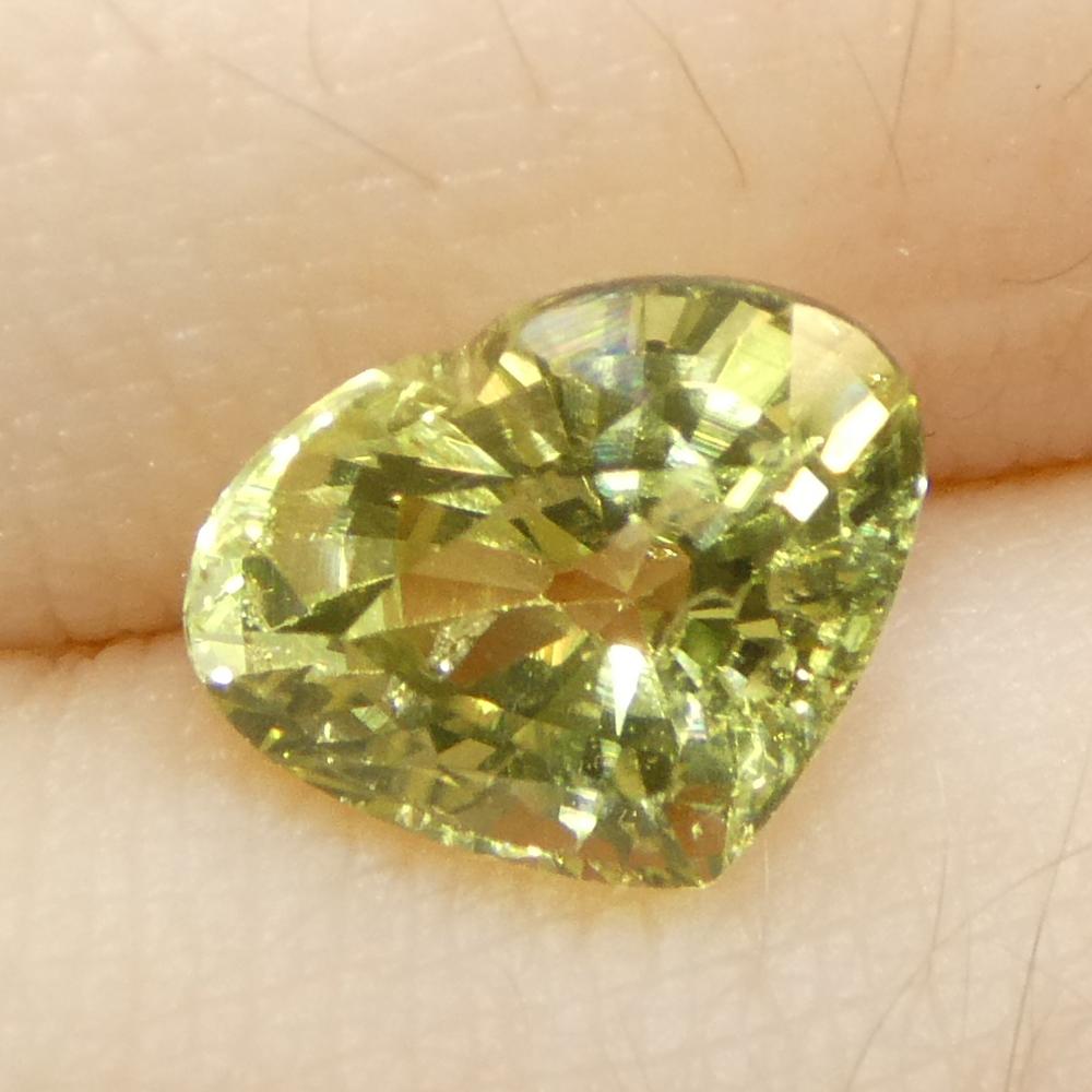 Zaffiro giallo cuore 2,02ct dalla Tanzania in vendita 6