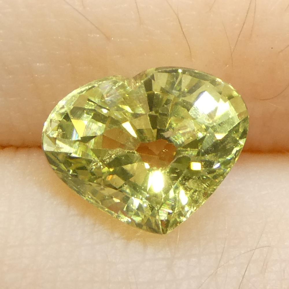 Zaffiro giallo cuore 2,02ct dalla Tanzania in vendita 7