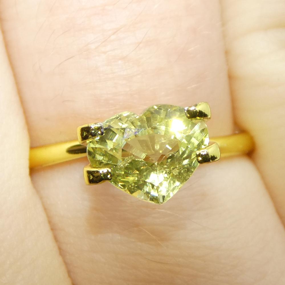 Zaffiro giallo cuore 2,02ct dalla Tanzania in vendita 8