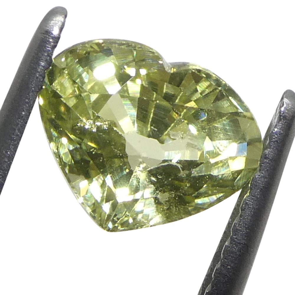 Taglio brillante Zaffiro giallo cuore 2,02ct dalla Tanzania in vendita
