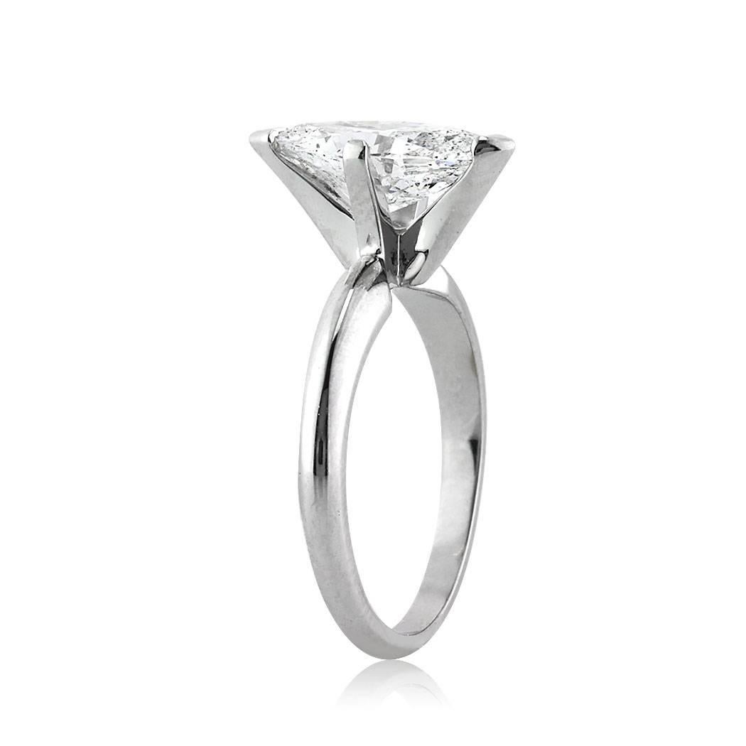 Modern Mark Broumand 2.02 Carat Marquise Cut Diamond Solitaire Engagement Ring