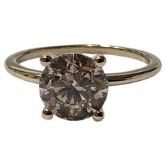 2.02ct. Natural Champagne Diamond Set In 14kt. Yellow Gold.