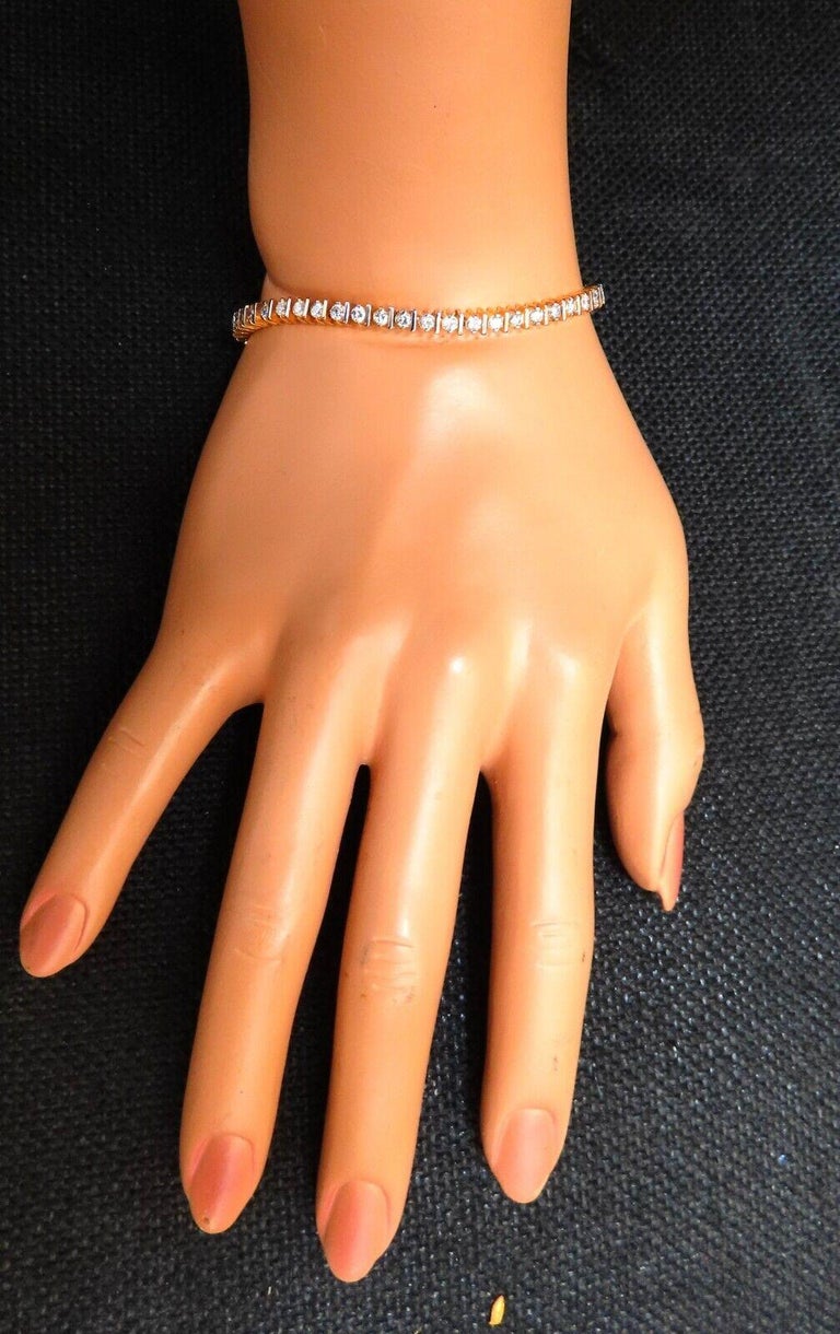 2.02ct. Natural Round Diamonds Bar Tennis Bracelet Classic 14 Karat