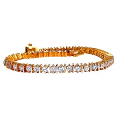 2.02ct. Bracelet tennis classique en or jaune 14 carats avec barre de diamants ronds naturels