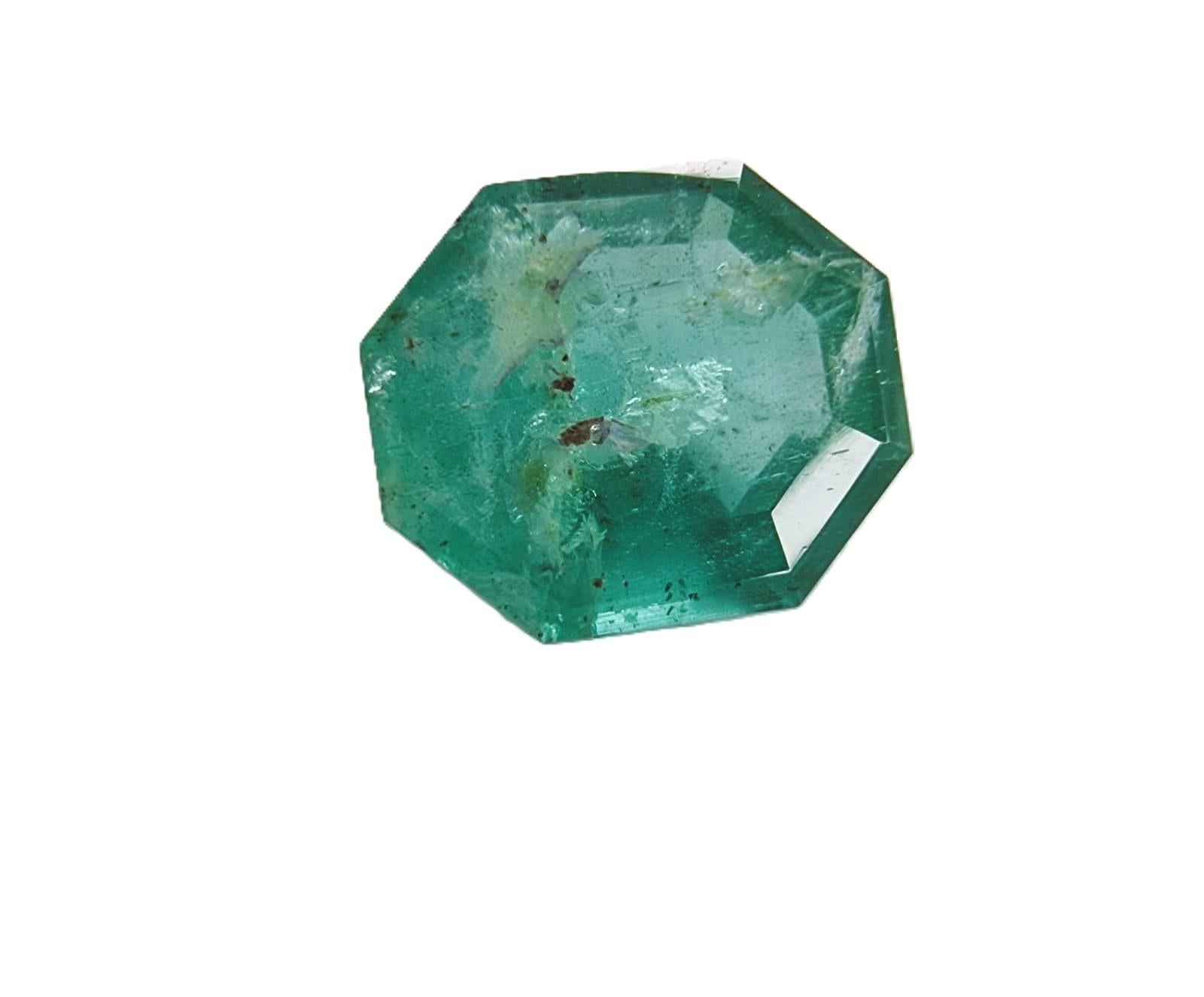 Artisan 2.02ct Octagonal Cut No-Oil Natural Untreated Emerald Gemstone For Sale