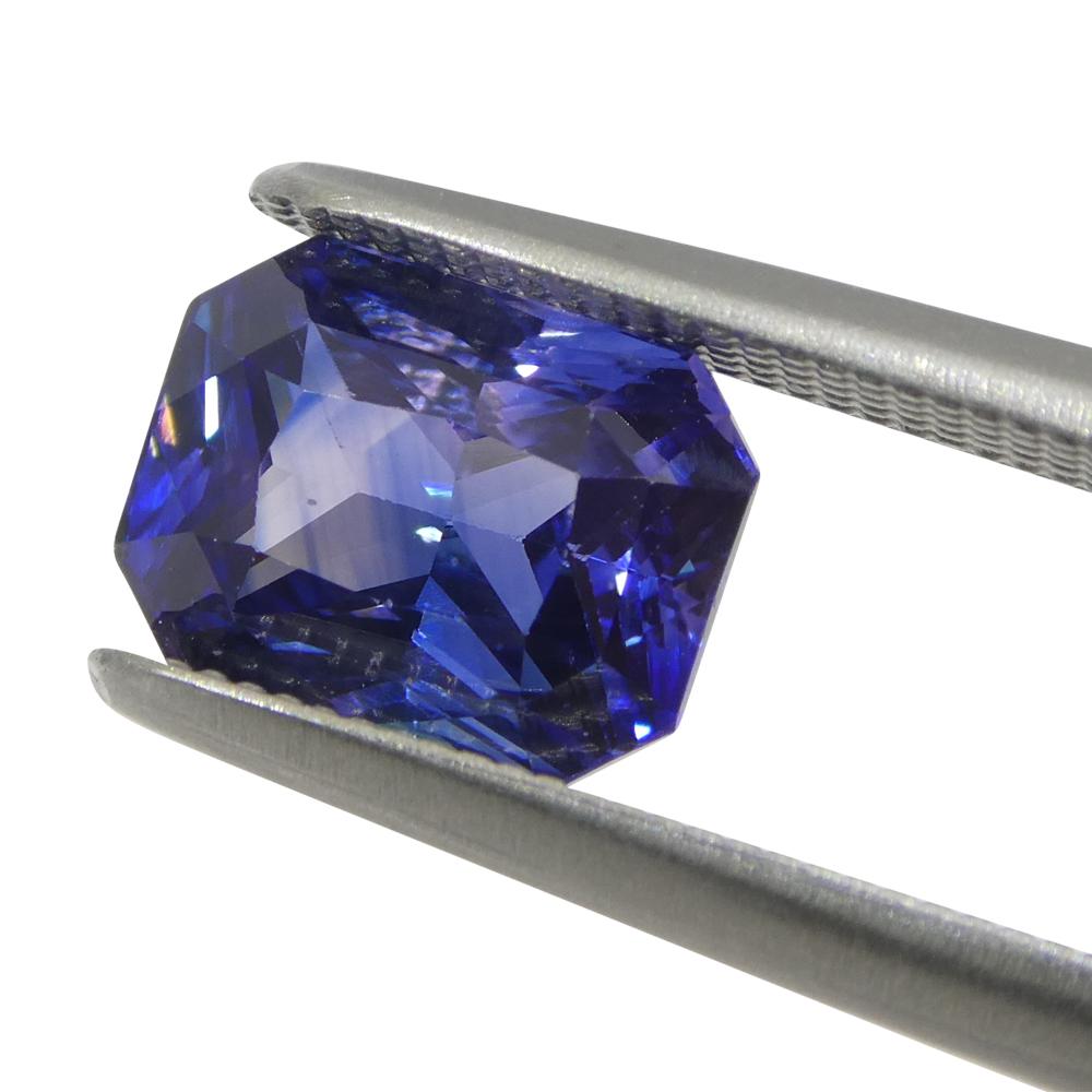 Brilliant Cut 2.02ct Octagonal/Emerald Cut Blue Sapphire from Sri Lanka For Sale