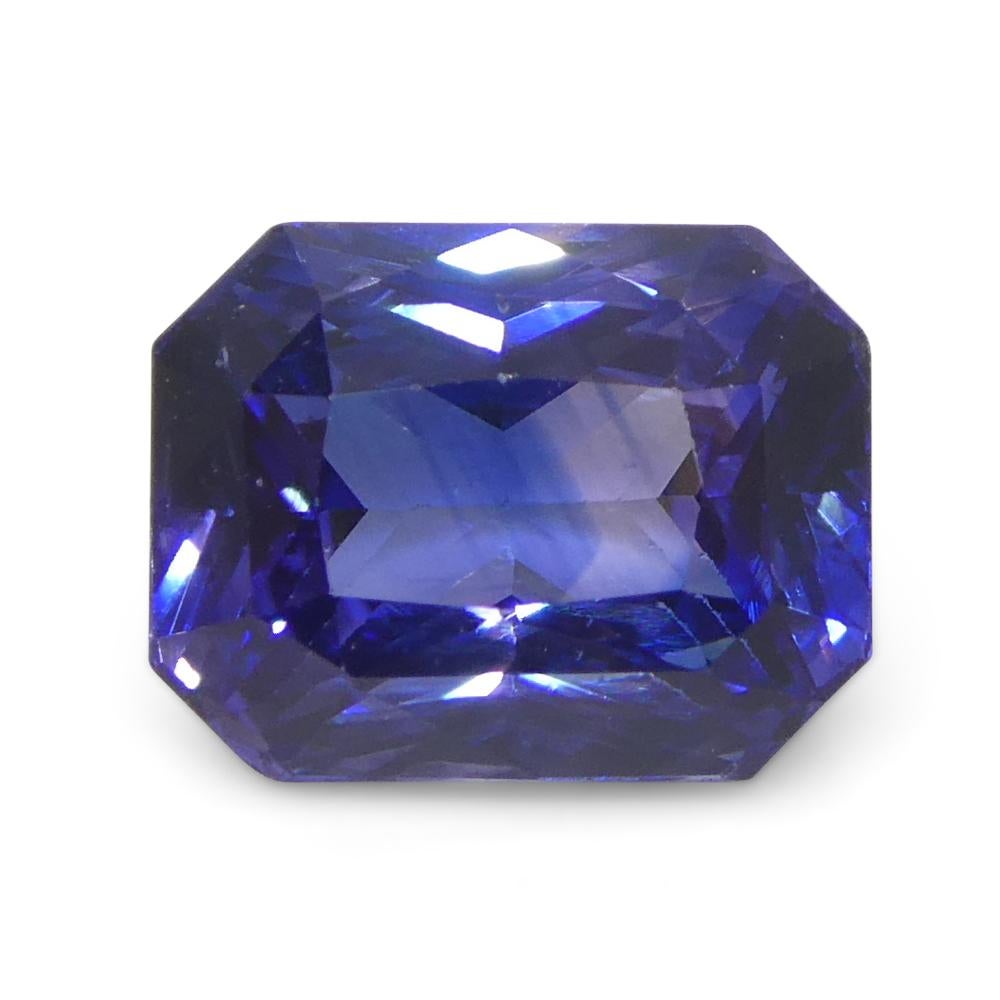 2.02ct Octagonal/Emerald Cut Blue Sapphire from Sri Lanka In New Condition For Sale In Toronto, Ontario