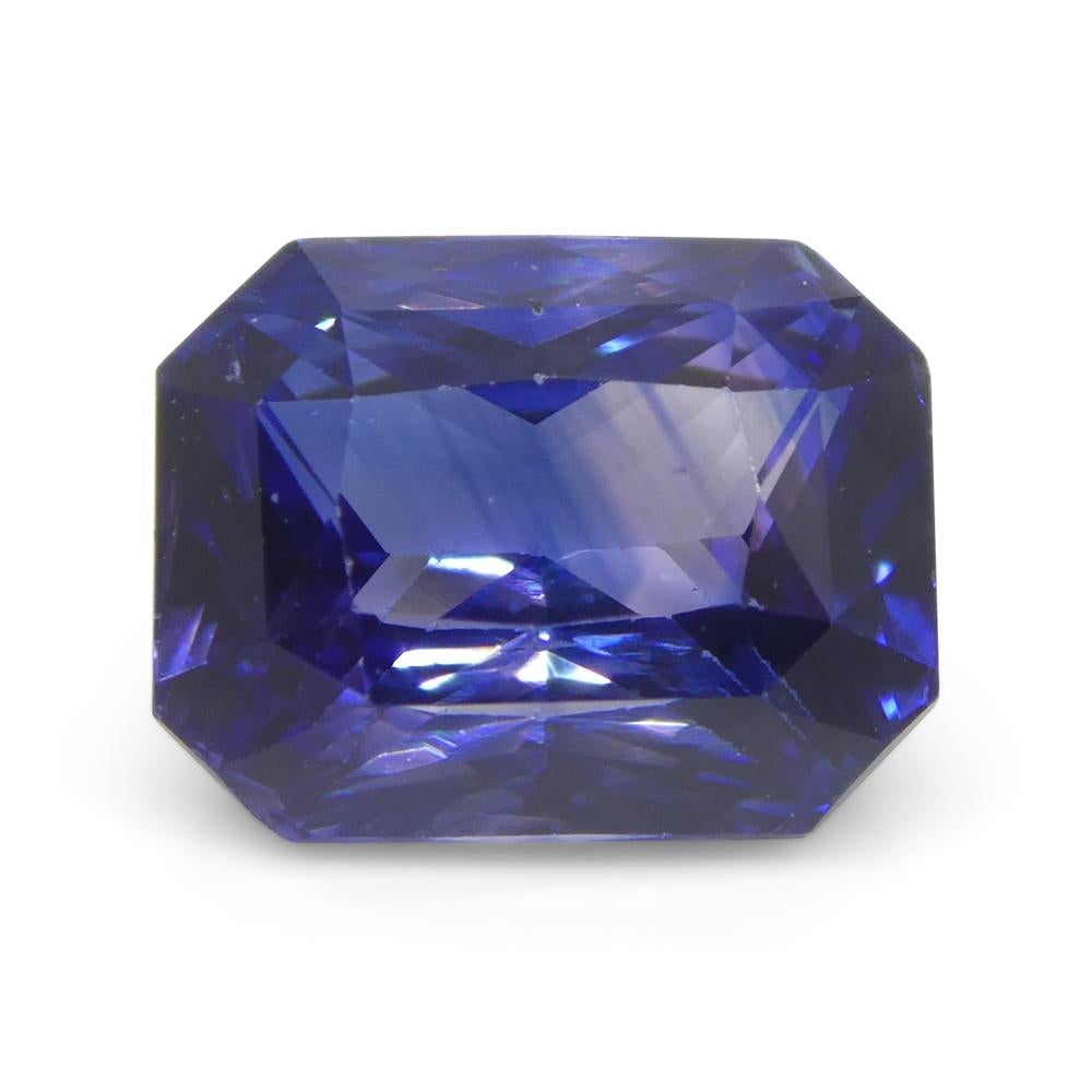 Women's or Men's 2.02ct Octagonal/Emerald Cut Blue Sapphire from Sri Lanka For Sale