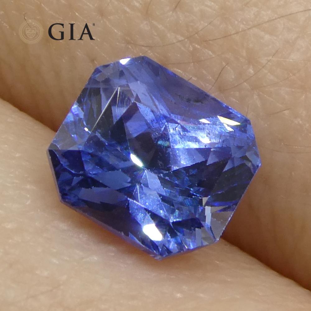 2.02ct Octagonal/Emerald Cut Blue Sapphire GIA Certified Sri Lanka   For Sale 1