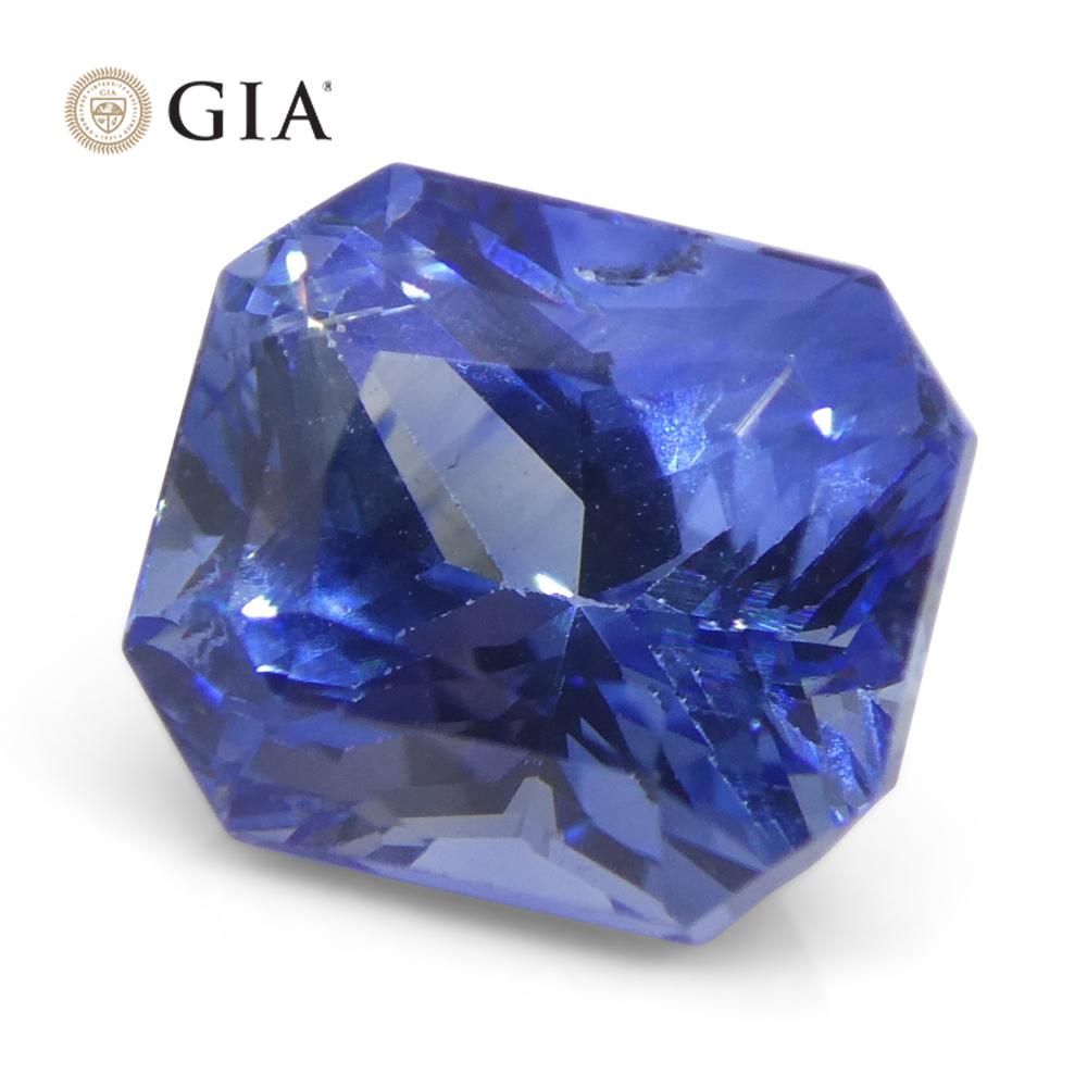2.02ct Octagonal/Emerald Cut Blue Sapphire GIA Certified Sri Lanka   For Sale 2