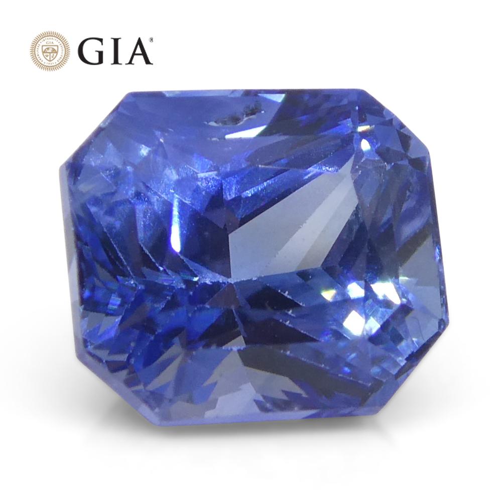 2.02ct Octagonal/Emerald Cut Blue Sapphire GIA Certified Sri Lanka   For Sale 3