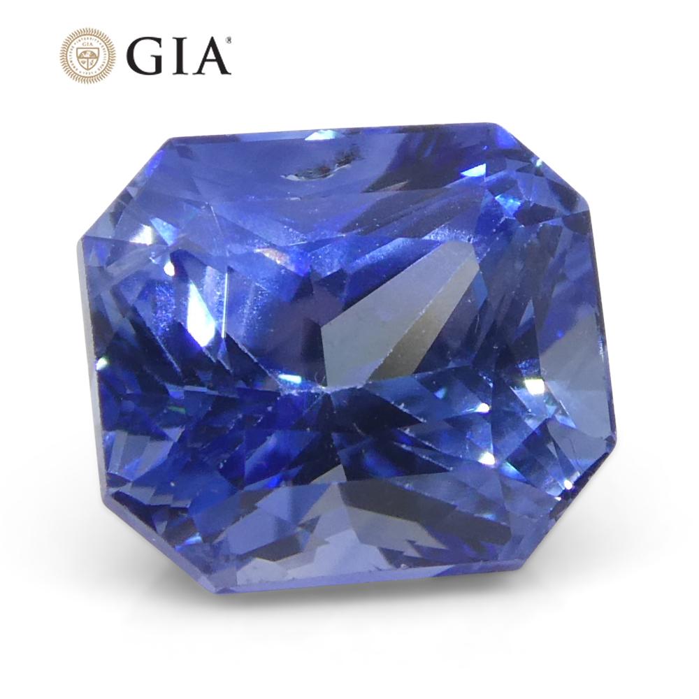 2.02ct Octagonal/Emerald Cut Blue Sapphire GIA Certified Sri Lanka   For Sale 4