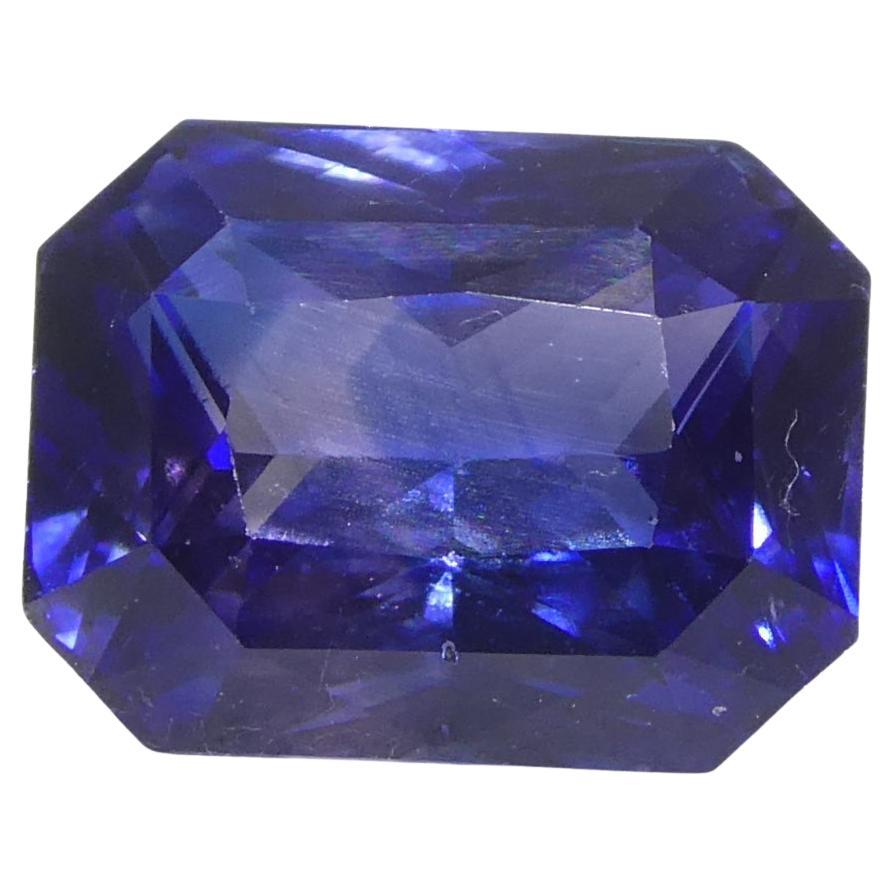 2.02ct Octagonal/Emerald Cut Purple and Blue Parti Sapphire GIA Certified (en anglais) en vente