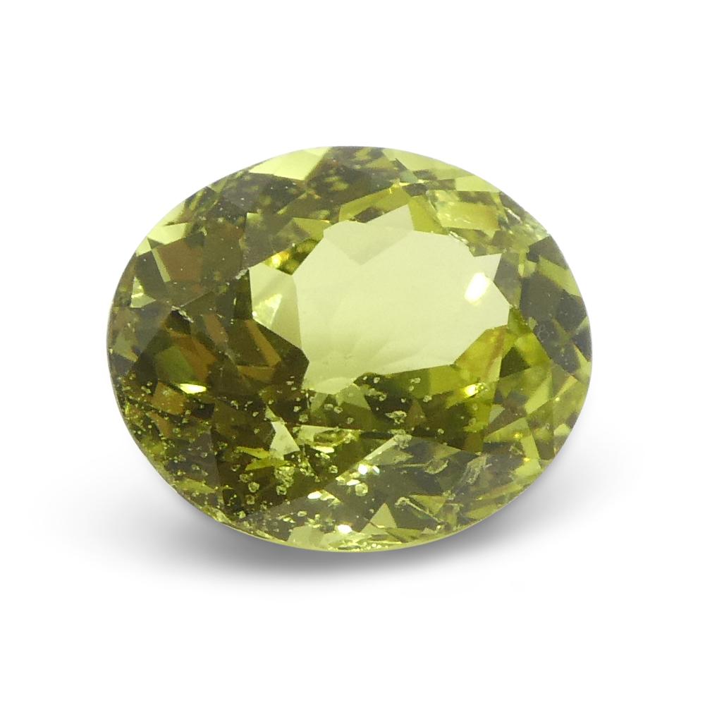 2.02ct Oval Green-Yellow Chrysoberyl from Brazil For Sale 1