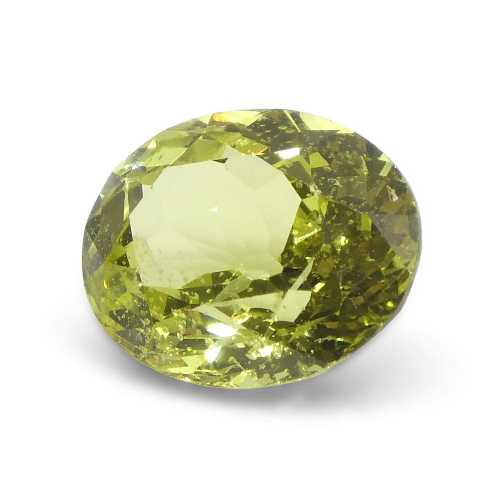 2.02ct Oval Green-Yellow Chrysoberyl from Brazil For Sale 3