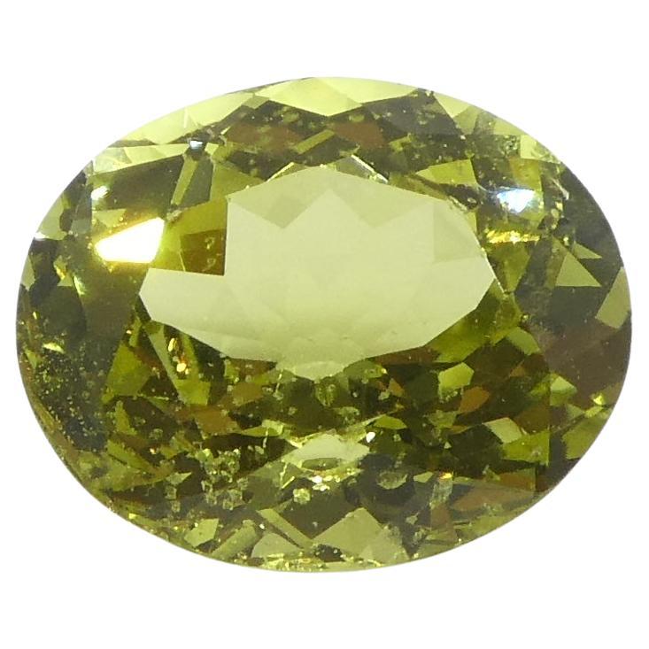 2.02ct Oval Green-Yellow Chrysoberyl from Brazil For Sale