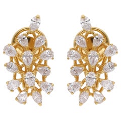 2,02Ct SI/H Orecchini a grappolo di diamanti naturali in oro giallo 14k H. H.