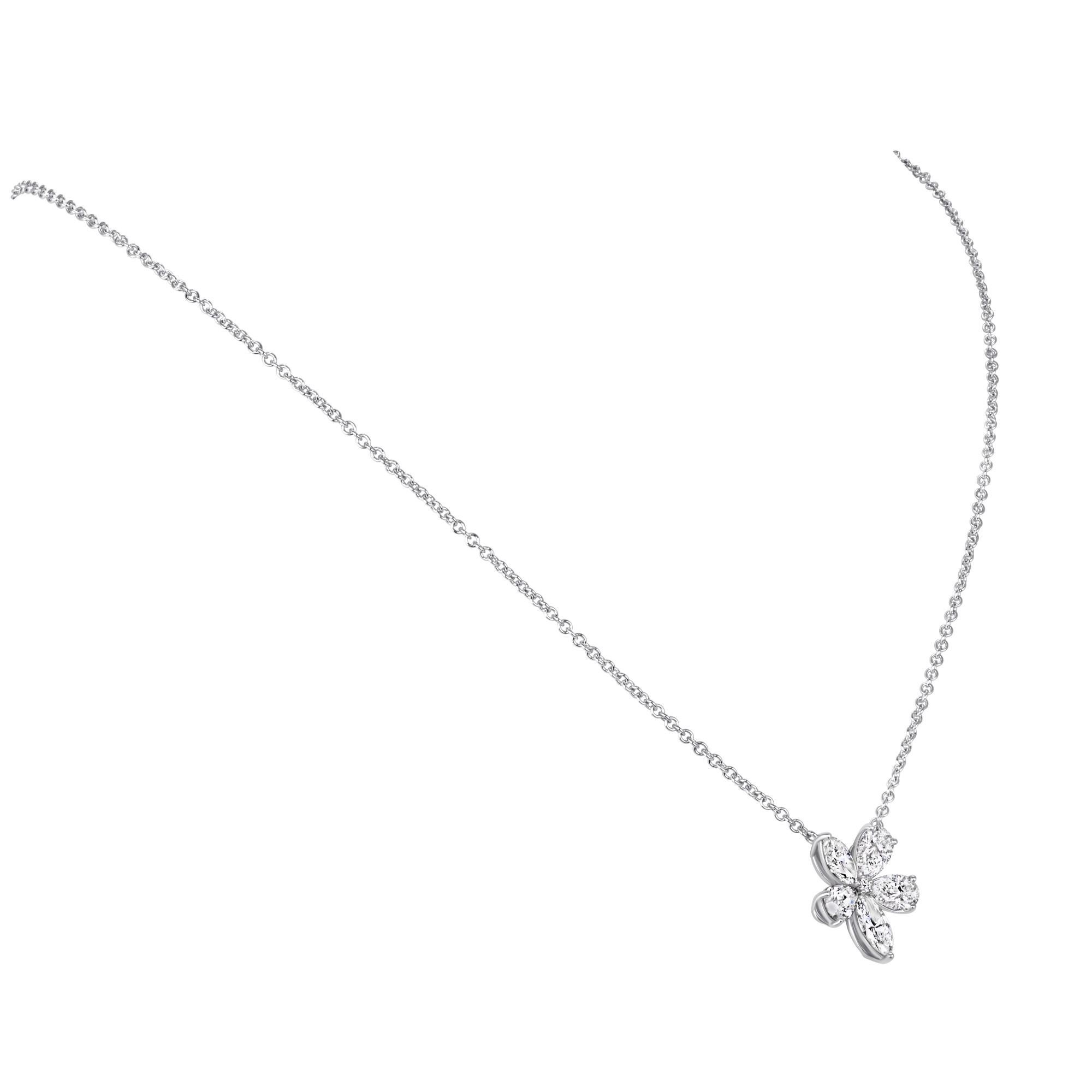 Taglio a goccia Ciondolo con diamante Marquise e Pear da 2,02 CTW in oro bianco 14K. in vendita