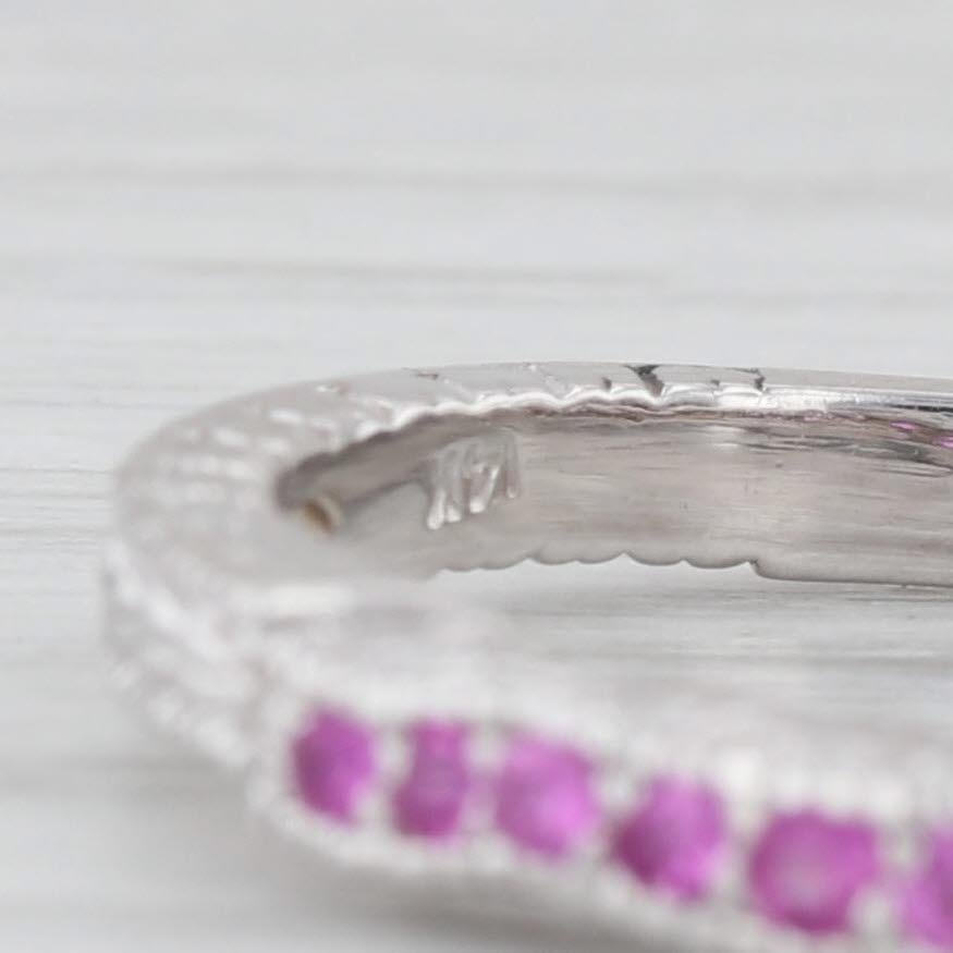 Ensemble bague de fiançailles et alliance en or blanc 14 carats sertie d'un saphir rose 2,02 carats et de diamants Pour femmes en vente