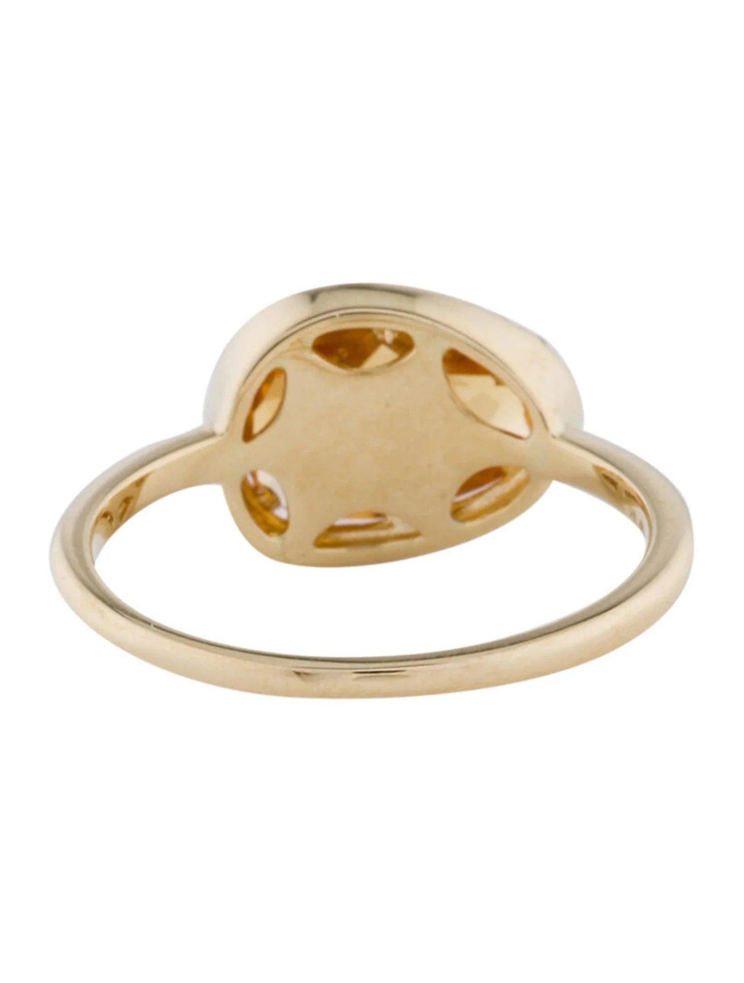 2.03 Carat Citrine & Diamond Yellow Gold Ring In New Condition For Sale In Great Neck, NY