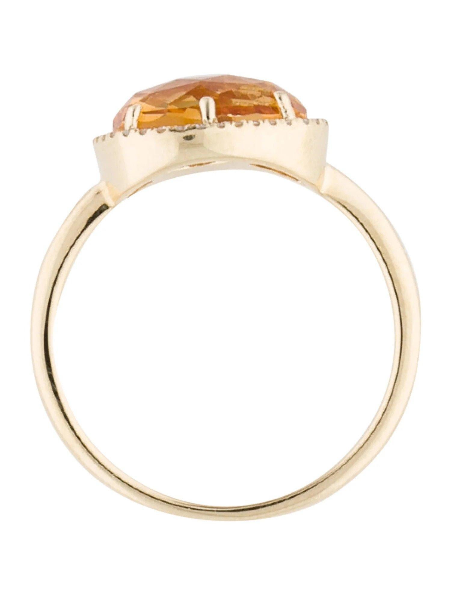 Women's 2.03 Carat Citrine & Diamond Yellow Gold Ring For Sale