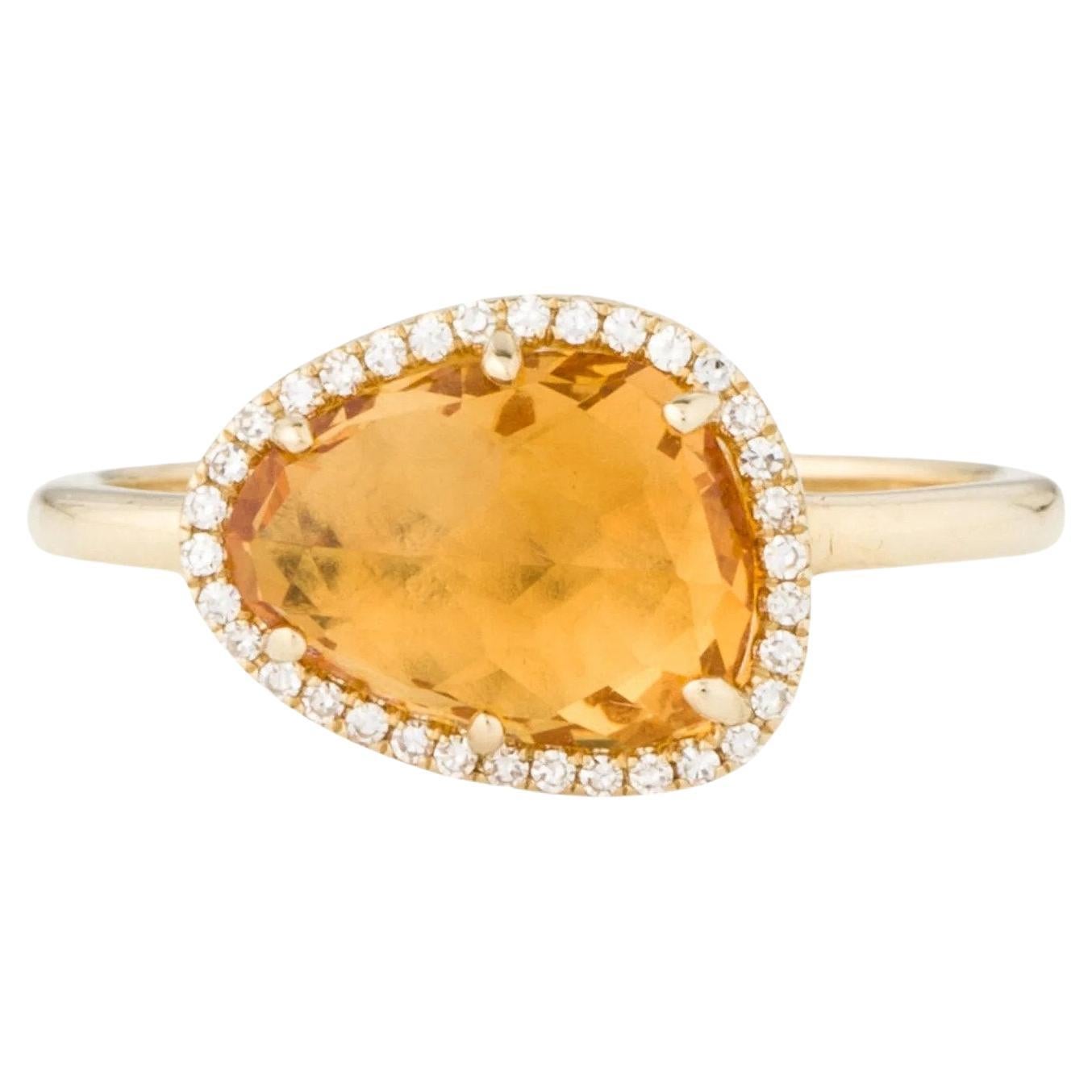 2,03 Karat Citrin & Diamant-Gelbgold-Ring im Angebot