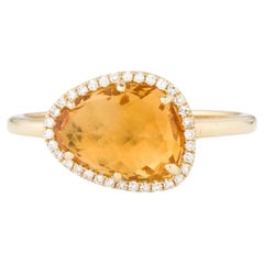 2,03 Karat Citrin & Diamant-Gelbgold-Ring