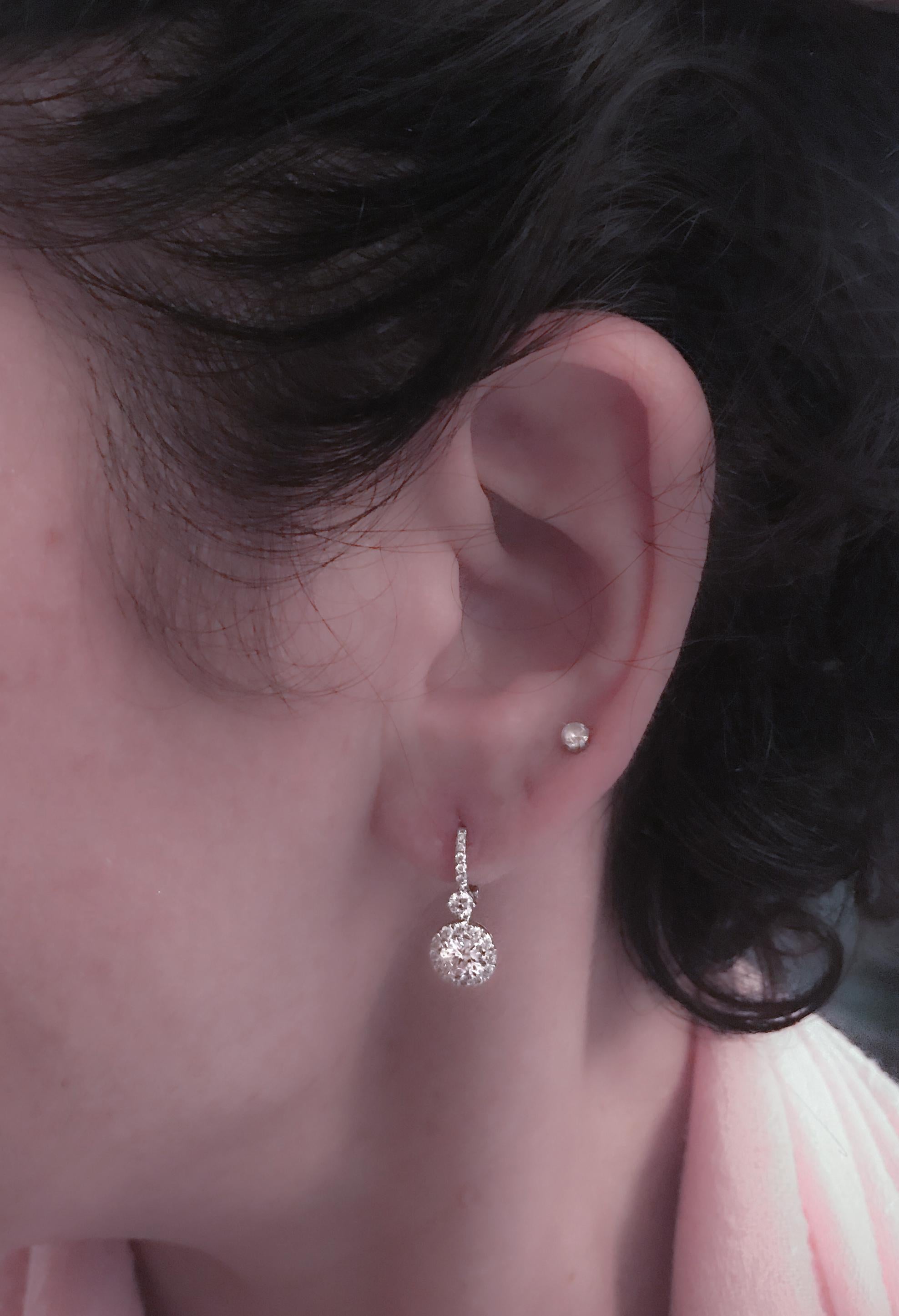 2 carat halo diamond earrings