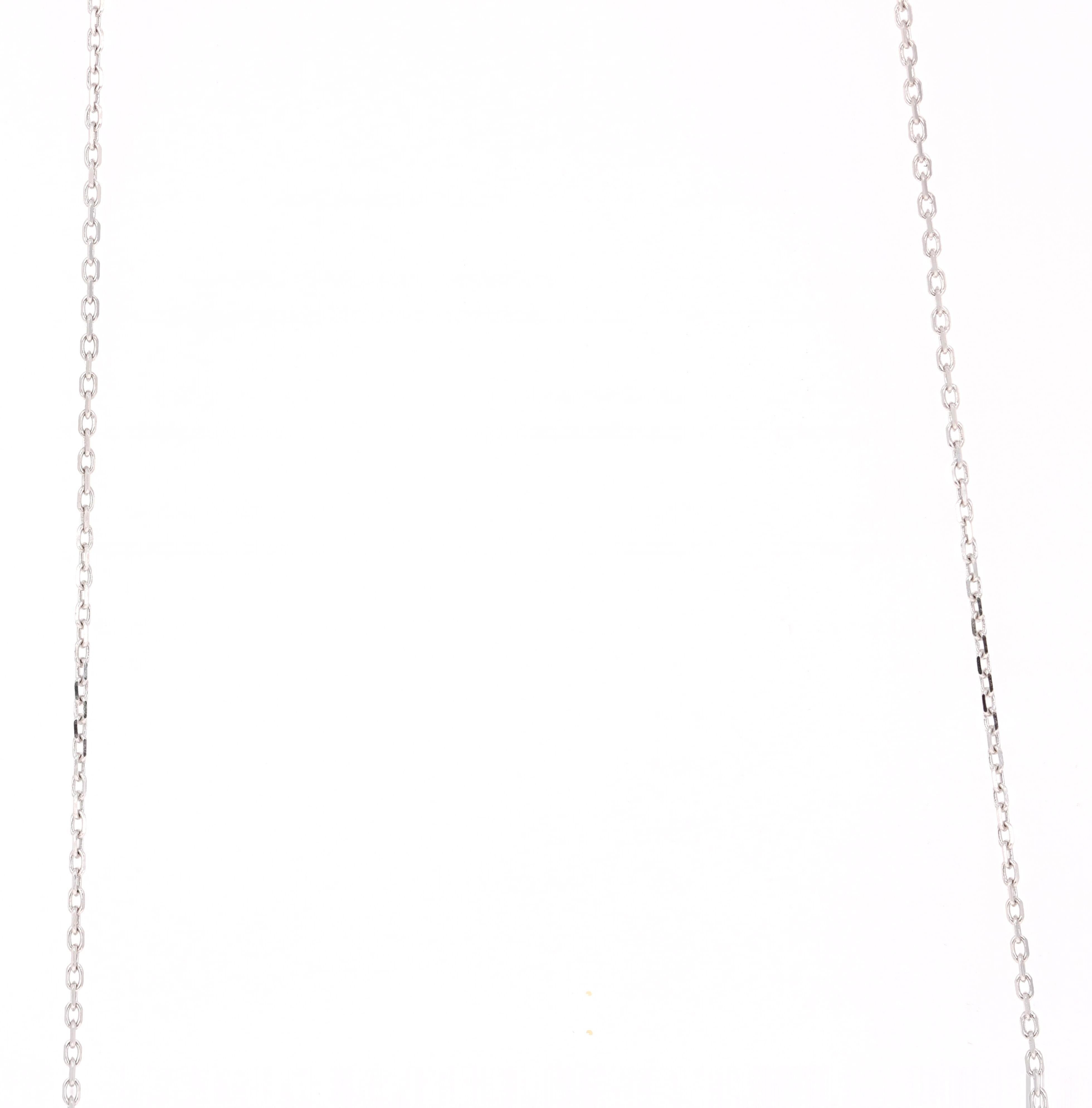 2.03 Carat Diamond Chain Necklace 14 Karat White Gold In New Condition In Los Angeles, CA