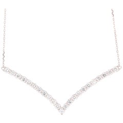 2.03 Carat Diamond Chain Necklace 14 Karat White Gold