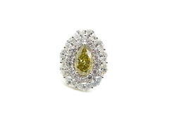 2.03 Carat GIA Certified Fancy Dark Brown-Greenish Yellow Diamond Gold Ring