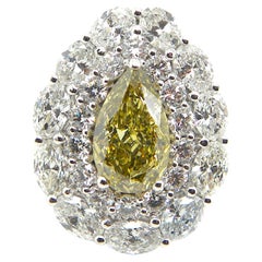 2.03 Carat GIA Certified Fancy Dark Brown-Greenish Yellow Diamond Gold Ring