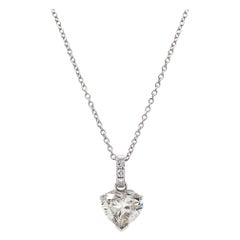 2.03 Carat Heart Shape Diamond 18 Carat White Gold Pendant