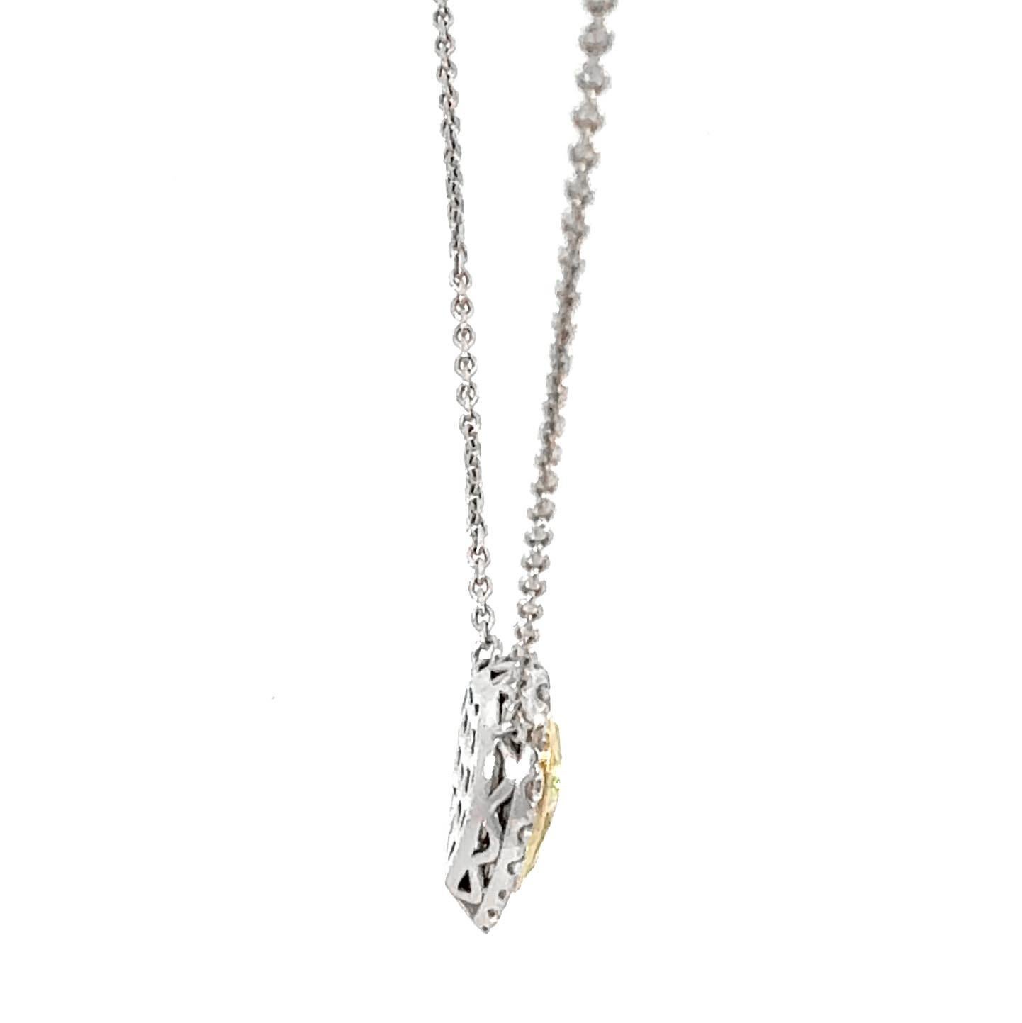 Collier pendentif en forme de cœur avec diamant jaune de 2,03 carats Neuf - En vente à Beverly Hills, CA