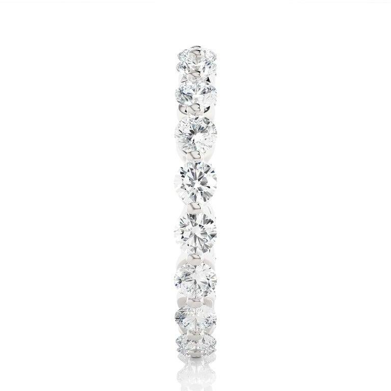 For Sale:  2.03 Carat Moissanite Shared Prong Band Ring in Sterling Silver Jewelry for Her 5