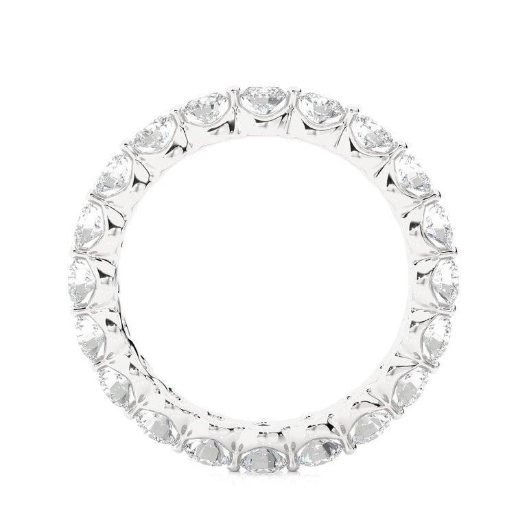 For Sale:  2.03 Carat Moissanite Shared Prong Band Ring in Sterling Silver Jewelry for Her 9