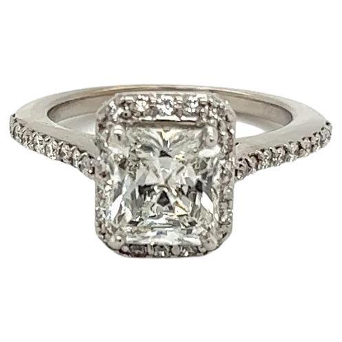 2.03 Carat Radiant Cut Diamond GIA Vintage Solitaire Gold Ring Fine Jewelry For Sale