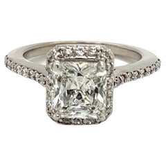 2.03 Carat Radiant Cut Diamond GIA Vintage Solitaire Gold Ring Fine Jewelry