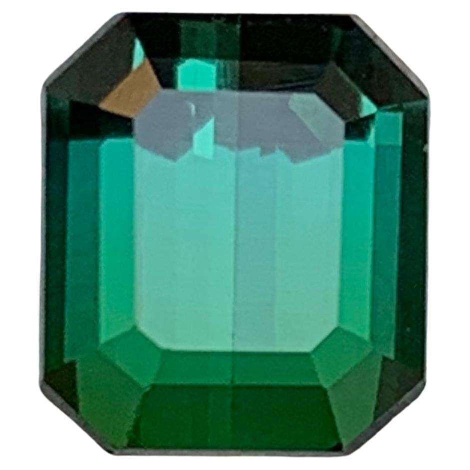 2.03 Carat Rich Green Natural Tourmaline Emerald Cut Loose Gemstone for Ring