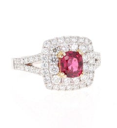 2.03 Carat Spinel Diamond 18 Karat White Gold Engagement Ring