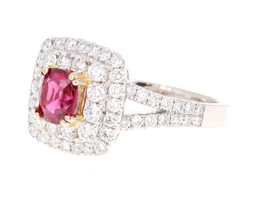 Contemporaneo Anello di fidanzamento in oro bianco 18 carati con diamante spinello da 2,03 carati in vendita