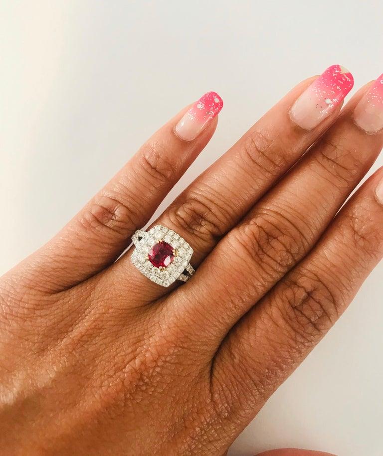 Donna Anello di fidanzamento in oro bianco 18 carati con diamante spinello da 2,03 carati in vendita