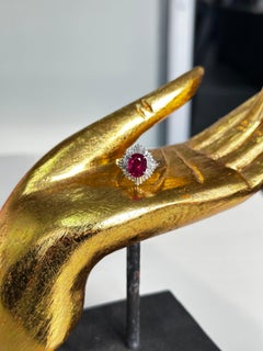 2.03ct Thai Ruby and Diamond Ring in PT900 Platinum