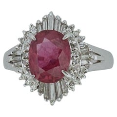 2.03 Carat Thai Ruby Ring made in PT900
