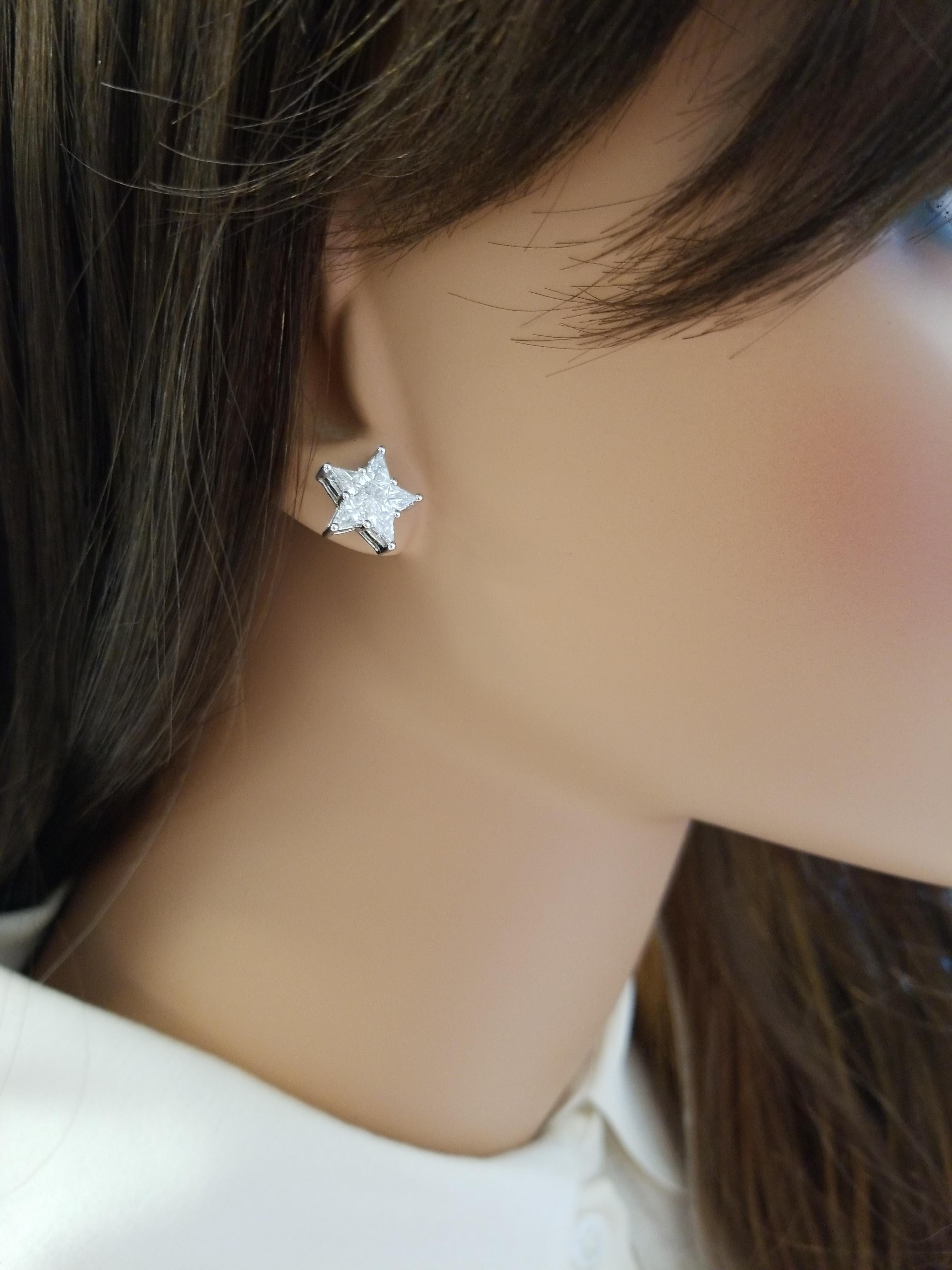 star cut diamond earrings