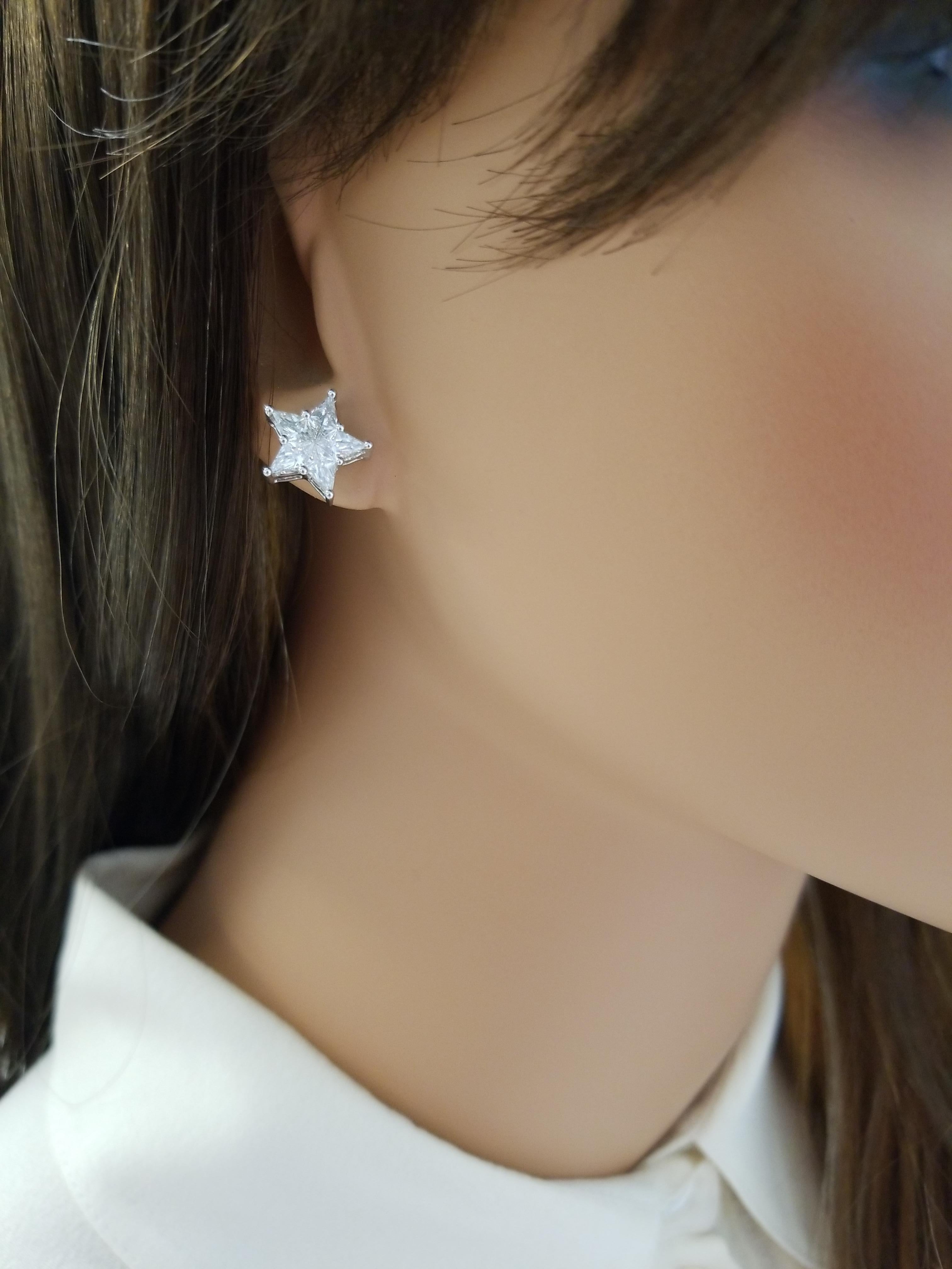 star shape diamond earrings
