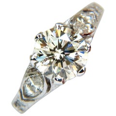 2.03 Carat Victorian Revival Natural Diamond Ring 14 Karat Round Brilliant