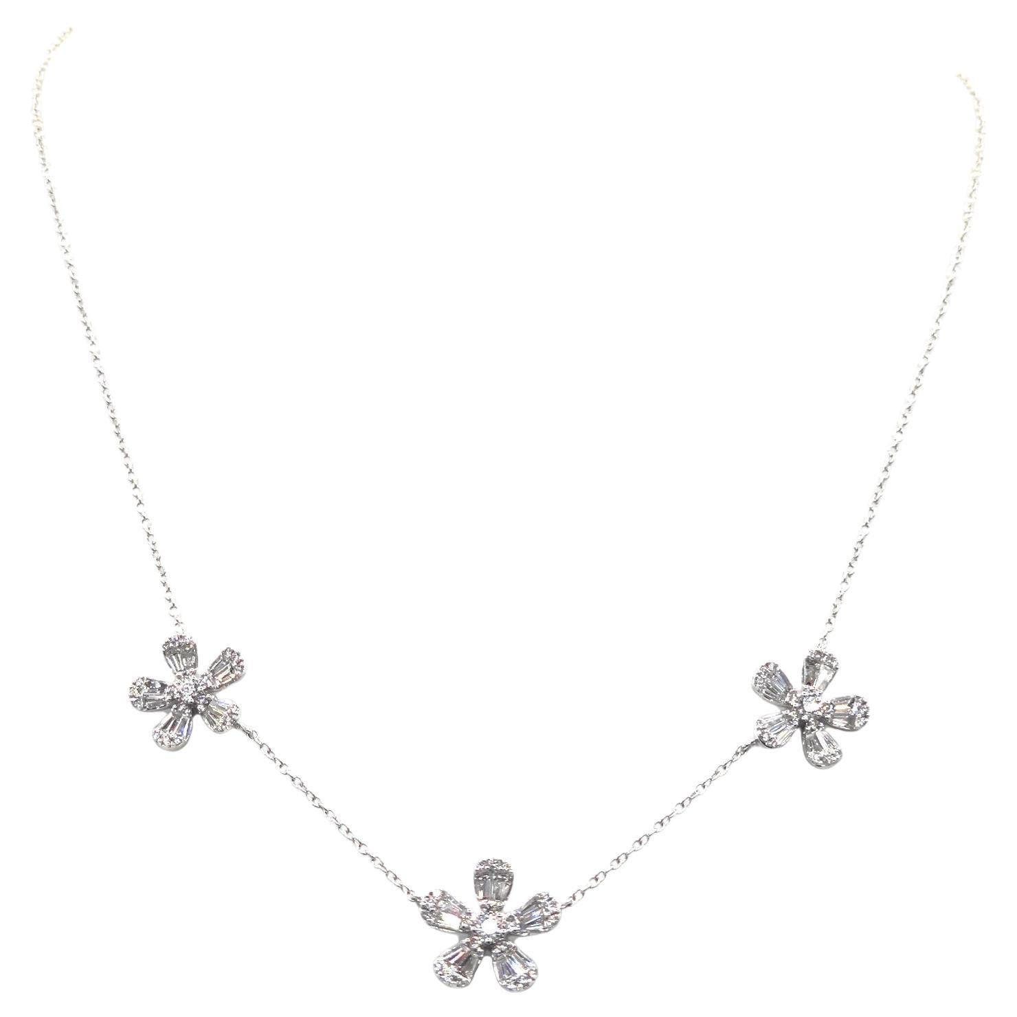 Collar de oro blanco con diamantes de 2.03 quilates en venta
