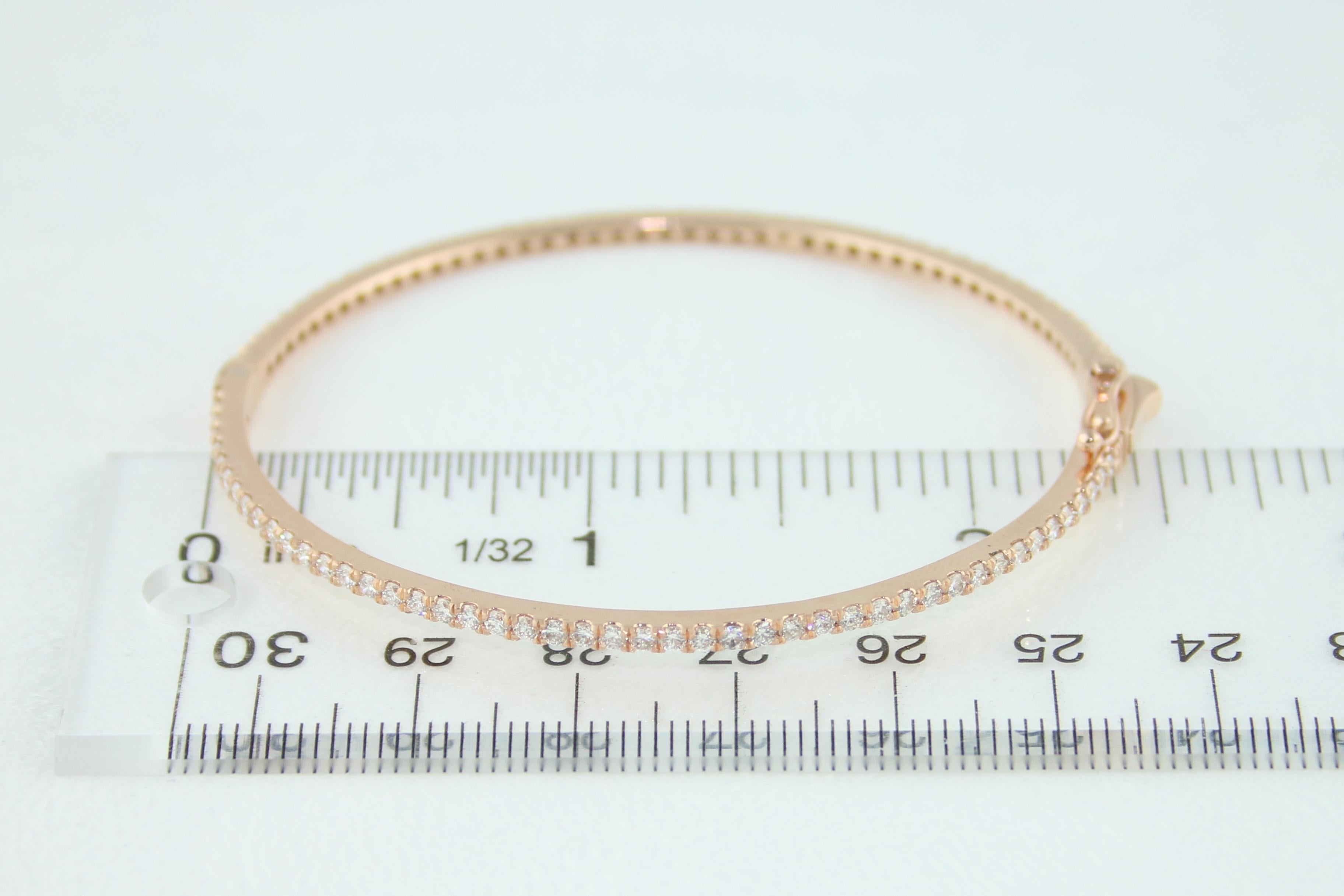 2.03 Carat Diamond All Around Gold Bangle Bracelet For Sale 6